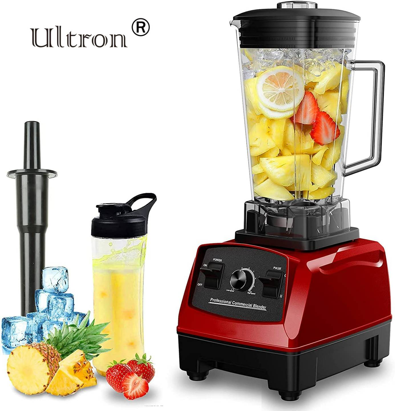 Ultron 1500 Watt Powerful Professional Smoothie Blender, Countertop Blender with BPA-FREE 70oz Pitcher and Self-Cleaning, Food blender for Commercial and Home 