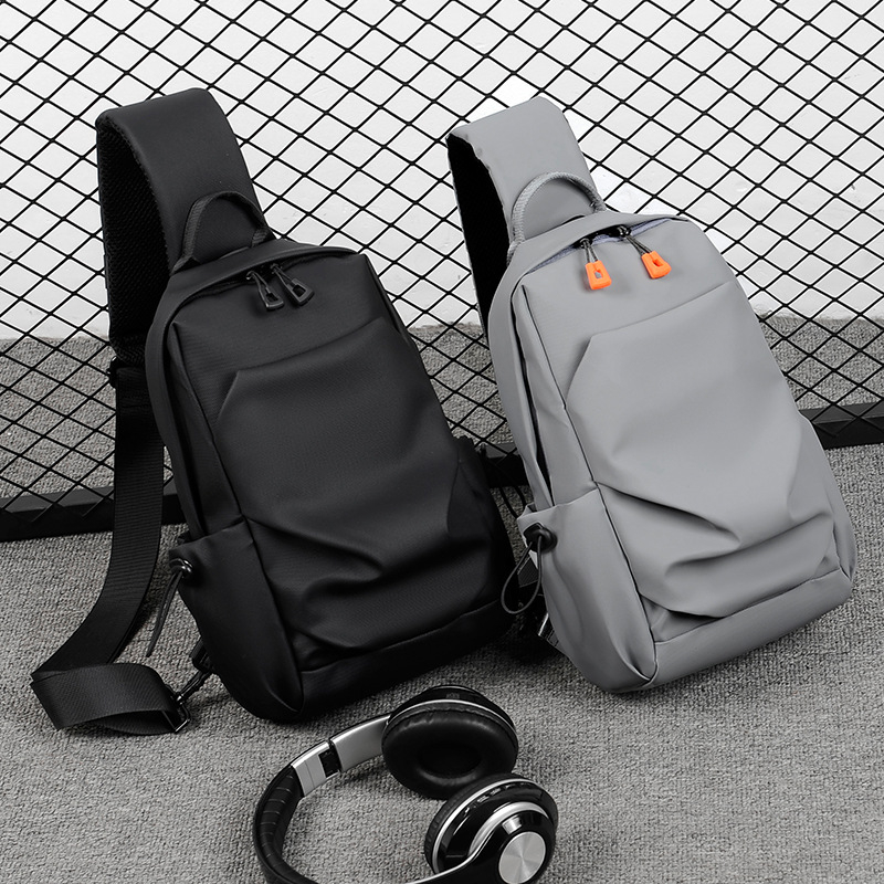 4693 Men's New Zipper Crossbody Bag with Adjustable Shoulder Strap Lightweight Multi Pocket Riding Backpack