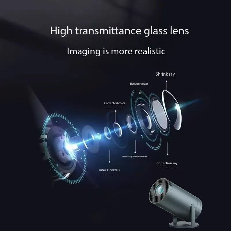 Mini Projector,Smart Projector,4K Projector with Wifi 6 and Bluetooth 5,Portable Projector with Android 11, Automatic Keystone Correction,180 Degree,130 Inch Display