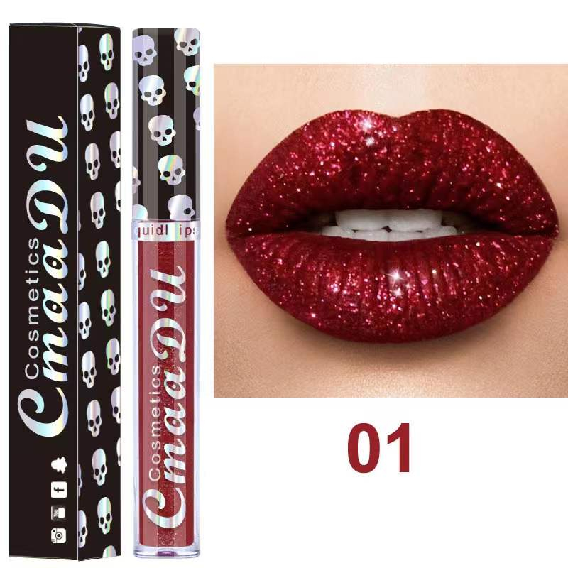 CmaaDu Diamond Liquid Lipstick 8 Color Shiny Metal Color Lip Gloss Waterproof Lasting Lips Makeup Cosmetic for Women Beauty