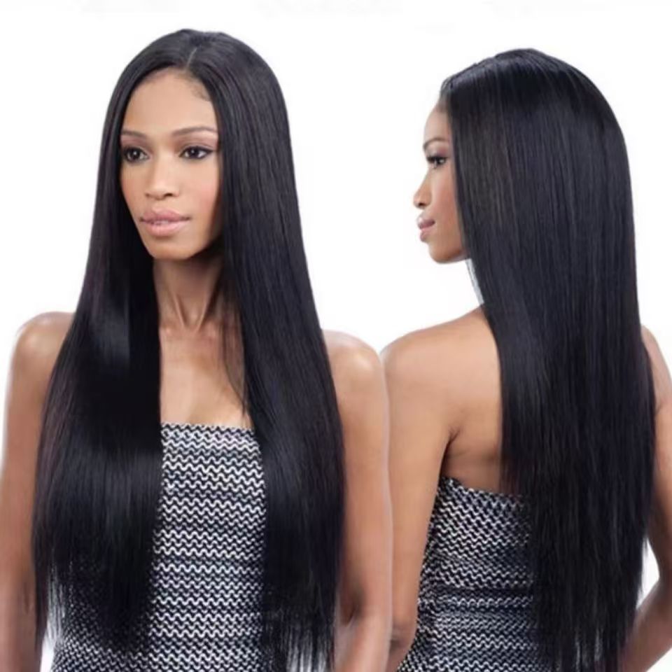 Wigs European and American ladies middle parted long straight hair African wigs long hair synthetic fiber headpiece wigs TospinoMall online shopping platform in GhanaTospinoMall Ghana online shopping