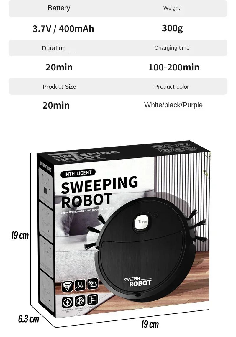 Three In One New Robot Cleaner Sweeping Suction Mopping Cleaning Machine Home Appliance Kitchen Robots Electric Mops