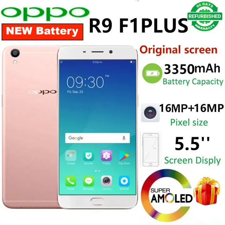 OPPO R9 oppor9 (F1s, F1, f1plus) - 5.5'', 64GB + 4GB, 3350mAh 16mp + 16mp, 4G dual sim Original OLED Smartphones Fashion Phones Fingerprint Unlock PhonesRandom Color