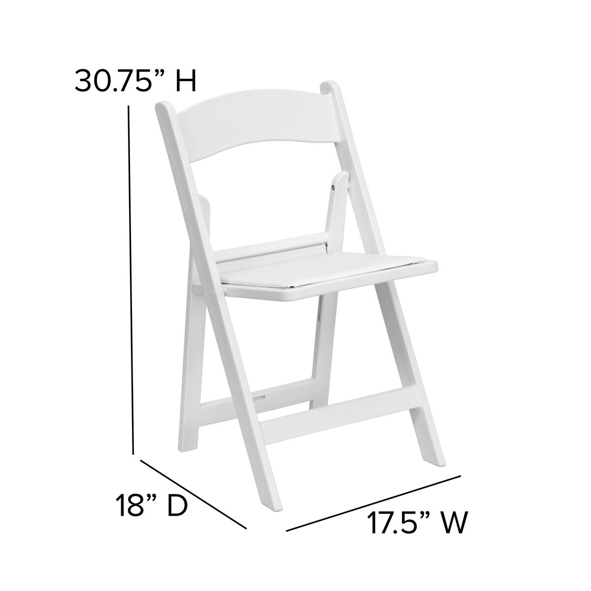 Indoor/Outdoor Lightweight Wood Folding Chair with Vinyl Padded Seat