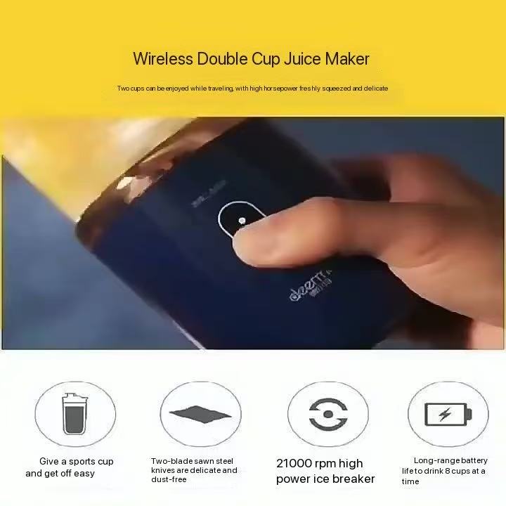 Portable and portable, dual motor drive - 400ml wireless juicer, start a new experience of fresh juice