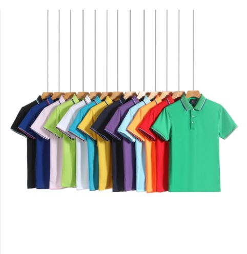 Men's Polo T-shirt European Luxury Men's Customized Logo Plus Size Men's Knitted Golf Polo Shirt PINK