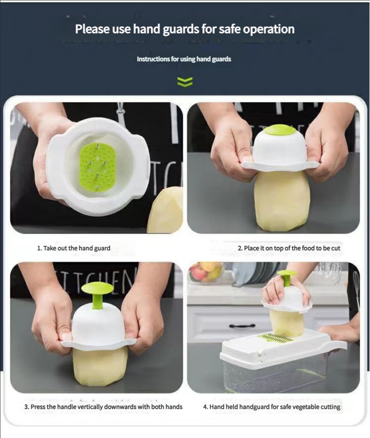 Multifunctional 16 in 1 Vegetable Cutter Fruit Potato Peeler Carrot Grater Kitchen Gadget Accessories Basket Drain Basket