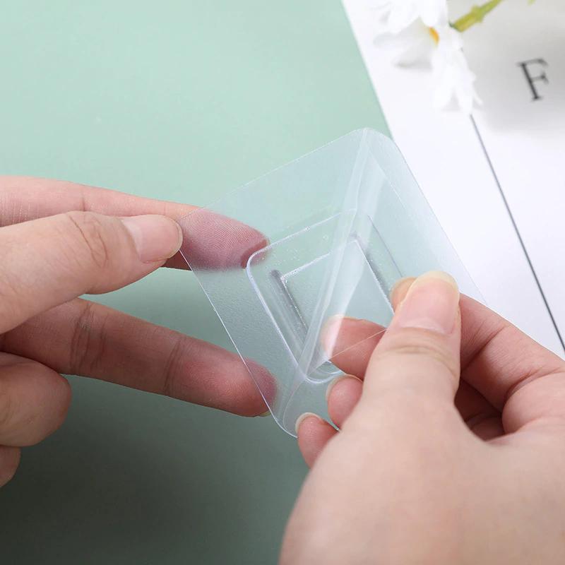 Double-Sided Adhesive Wall Hooks Hanger Strong Transparent Hooks Suction Cup Sucker Wall Storage Holder For Kitchen Bathroom
