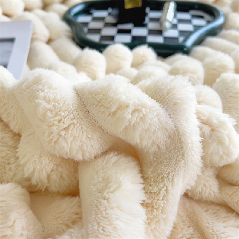 White Throw Blanket for Couch - GentleSoft Cozy Soft Blankets for Women, Cute Small Rabbit Fur Fabric Throws for Girls, Off White, 150*200cm