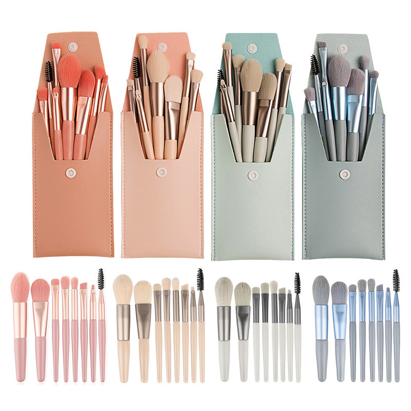 8 Pcs Mini Travel Portable Soft Makeup Brushes Set Eye Shadow Foundation Powder Eyelash Lip Concealer Blush Make Up Brush Set