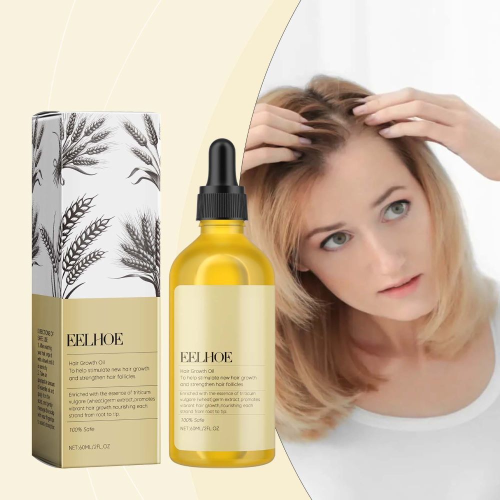 EELHOE Wheat Natural Hair Growth Essential Oil Effective Anti Hair Loss Nourishing For Dense Repair Damaged Hair Moisturizing Smooth Hair Strengthening Oil