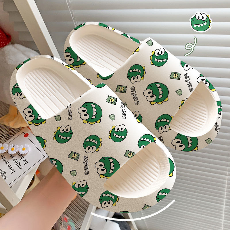 302 Women Men's Slippers Indoor Bath Thick Platform Non-slip Home Cartoon Flip Flops Beach Sandals Ladies Shoes