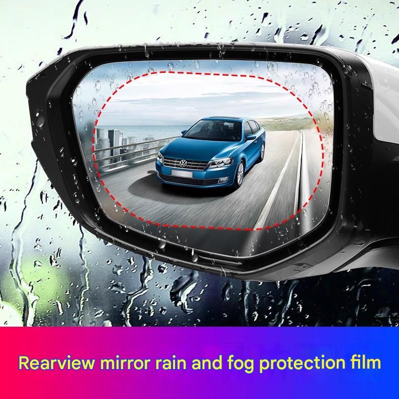 High Transparency Rearview Mirror Rainproof Film Auto Side Mirror Anti-fog Waterproof Protective Sticker Clear Vision Driving Accessory for Rainy Days