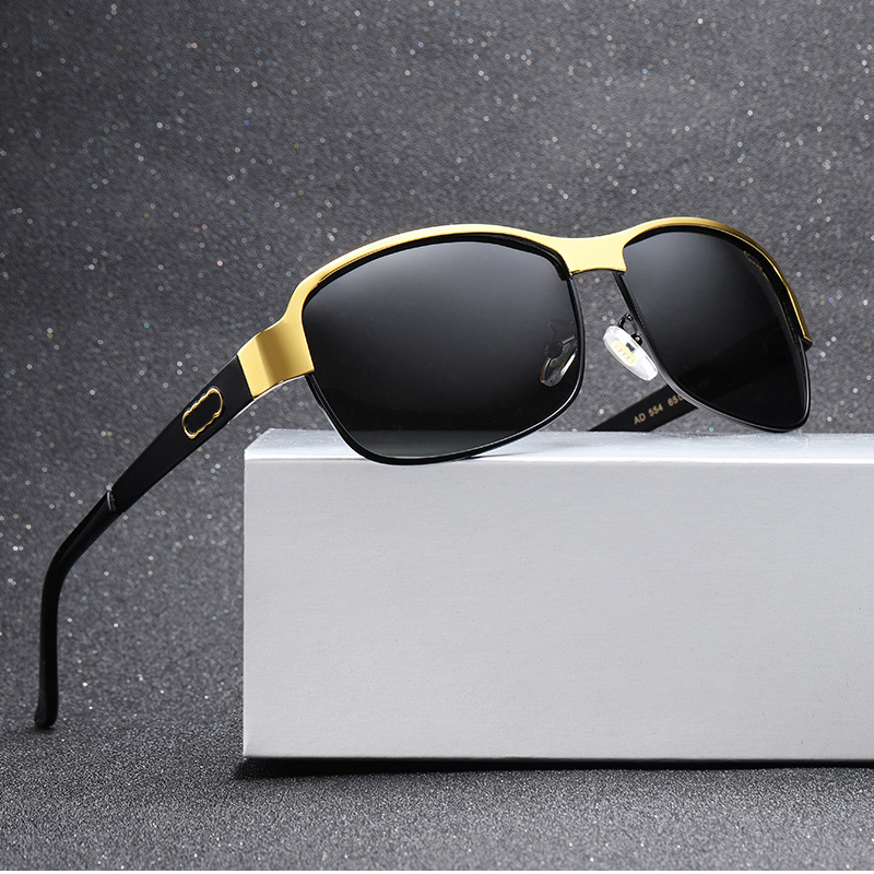 AD554 Men's Polarized Sunglasses Men Driving Fishing Designer Sun Glasses For Man Metal Vintage Shades Anti-glare UV400