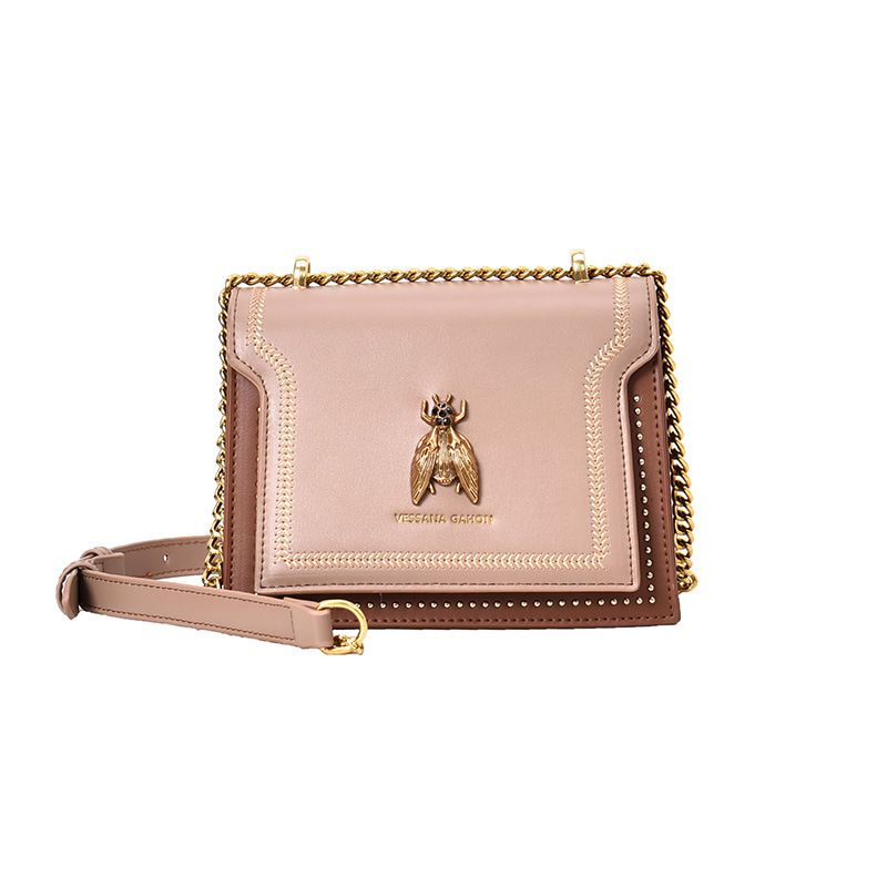 French women's bag 2024 summer new chain retro bee single shoulder tote bag contrasting color crossbody small square bag