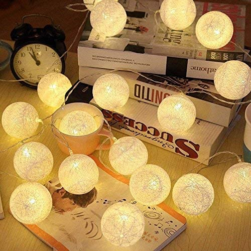 3.5CM Cotton Balls Christmas Lights Outdoor Garland LED String Lamp Patio Bedroom Party Holiday Lighting New Year Wedding Decor 3.2M battery