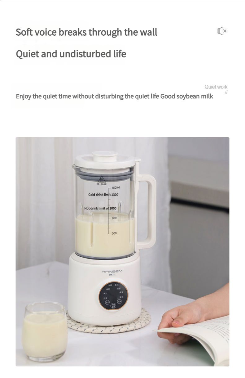Ranbem Professional Countertop 1000-Watt Base and Total Crushing Technology for-Smoothies, Ice and Frozen Fruit, Black, Blender Pitcher