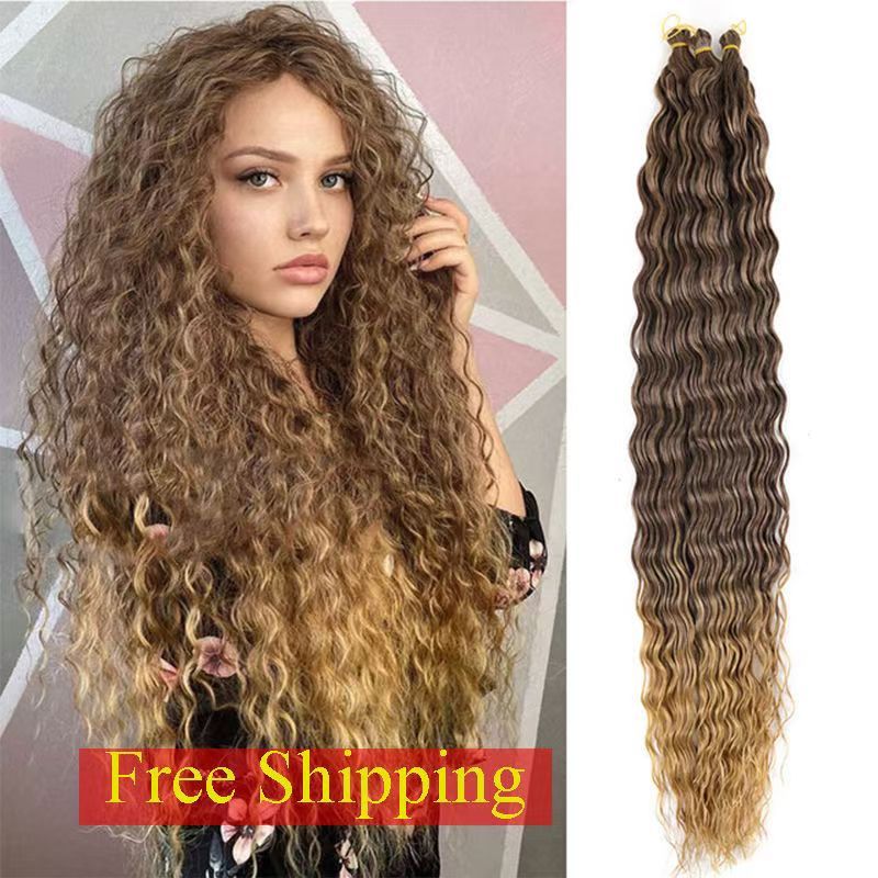 Wig 30 Inch Deep Wave Twist Crochet Hair Long Braids Extensions