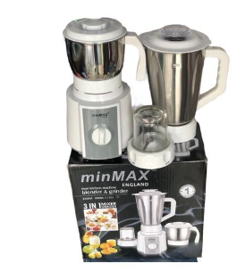 MinMax High Performance 3 in 1 Electric Blender - 1.5L - White Silver