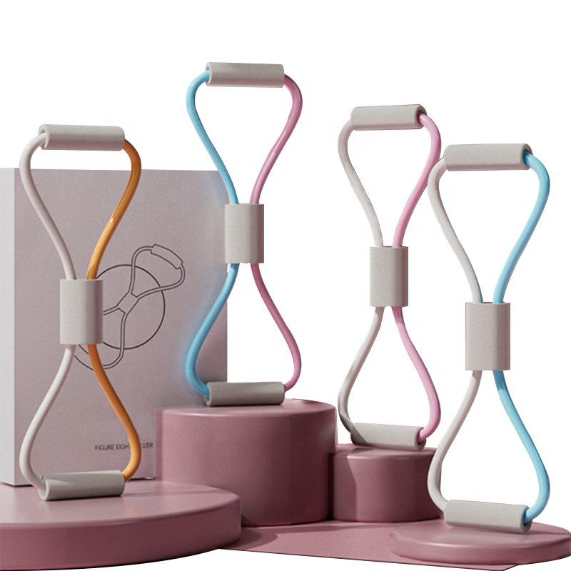 5142 Figure-eight pull rope Exercise Fitness Bands Multi-functional women Exercise shoulder neck Yoga rope for yoga fitness