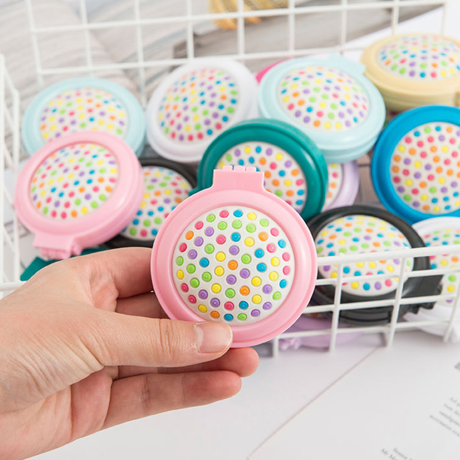 Candy Color Folding Comb Portable Solid Color Portable Makeup Mirror Airbag Comb Anti-static Massage Rainbow Comb