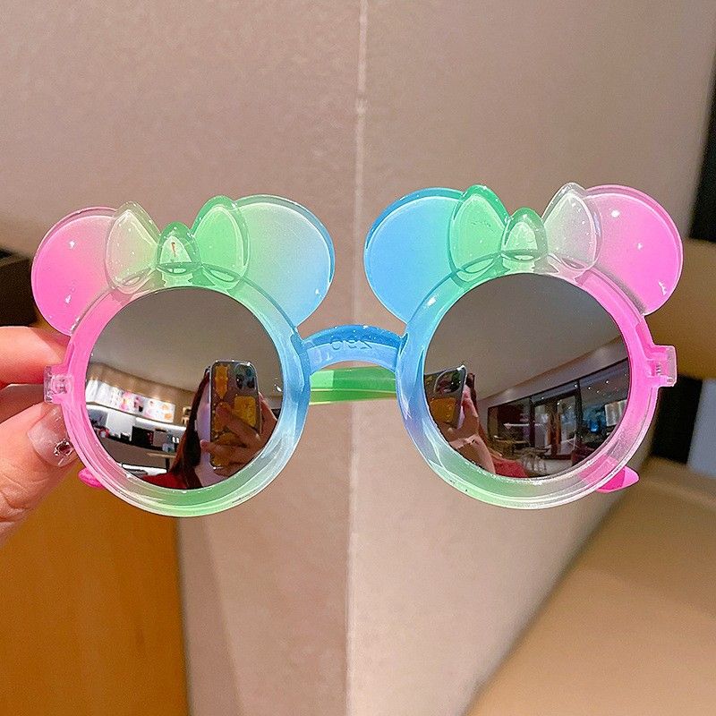 Kids Gradient Heart Sunglasses, Unicorn Style Cute Sun Shades with Mirror Lenses, UV400 Protection Toddler Sunglasses for Girls, Round Heart Frame Children Eyewear for Party/Beach/Outdoor, Multiple Colors Available