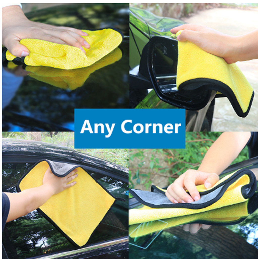 1PCS Easy Clean Car Care Polishing Wash Towel Plush Microfiber Washing Dry Towel Thick Plush Polyester Fiber Car Cleaning Cloth