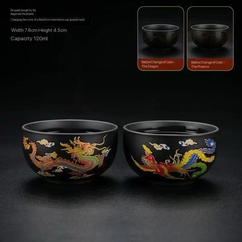 Inheritance of Ancient Rhyme: Hand-painted Dragon and Phoenix Porcelain Cup, Suitable for Drinking Tea and Appreciating Art