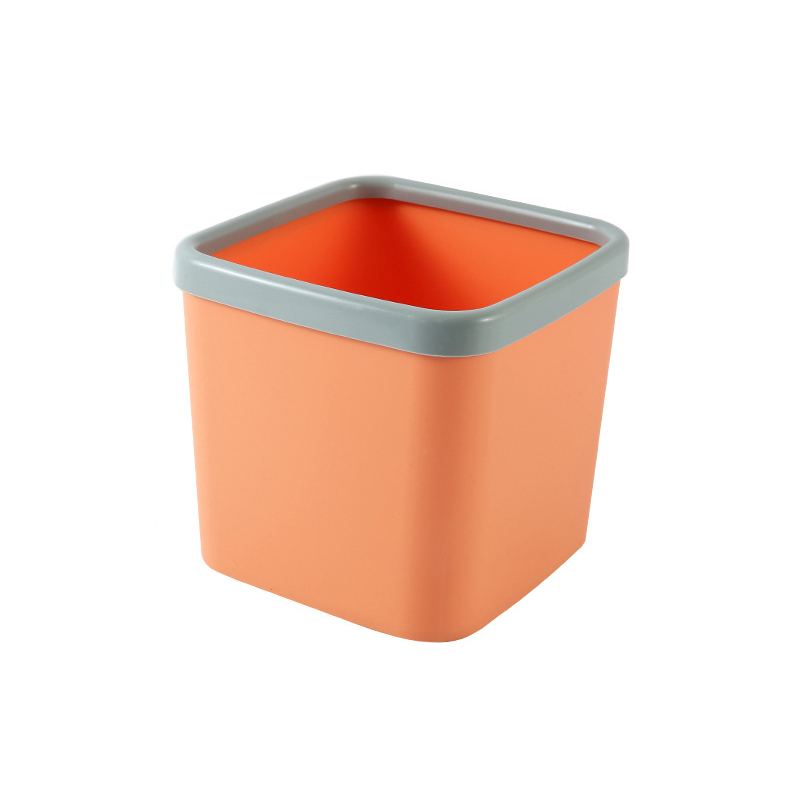 2232 Plain Color Uncovered Trash Can, Bathroom Waste Paper Basket, Household Kitchen and Living Room Sorting Trash Can
