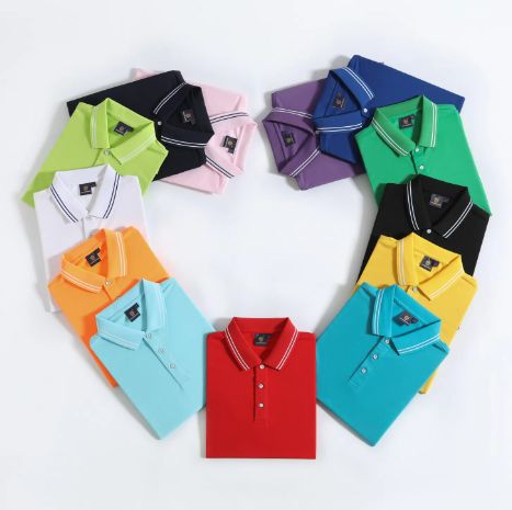 Men's Polo T-shirt European Luxury Men's Customized Logo Plus Size Men's Knitted Golf Polo Shirt PINK