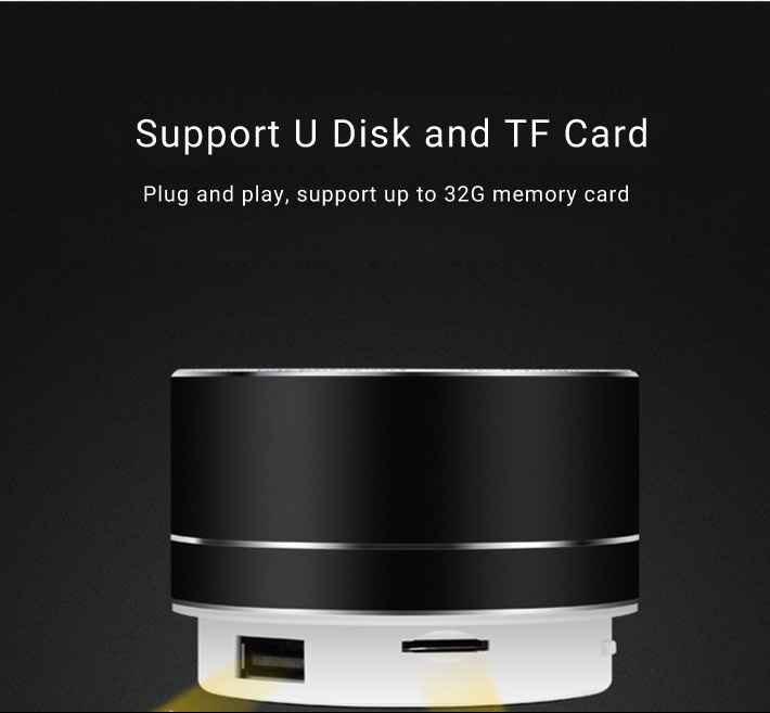 LLT A10 Bluetooth Speaker Mini Portable Loudspeaker TF USB Subwoofer Music Player Black 1Pcs/Box