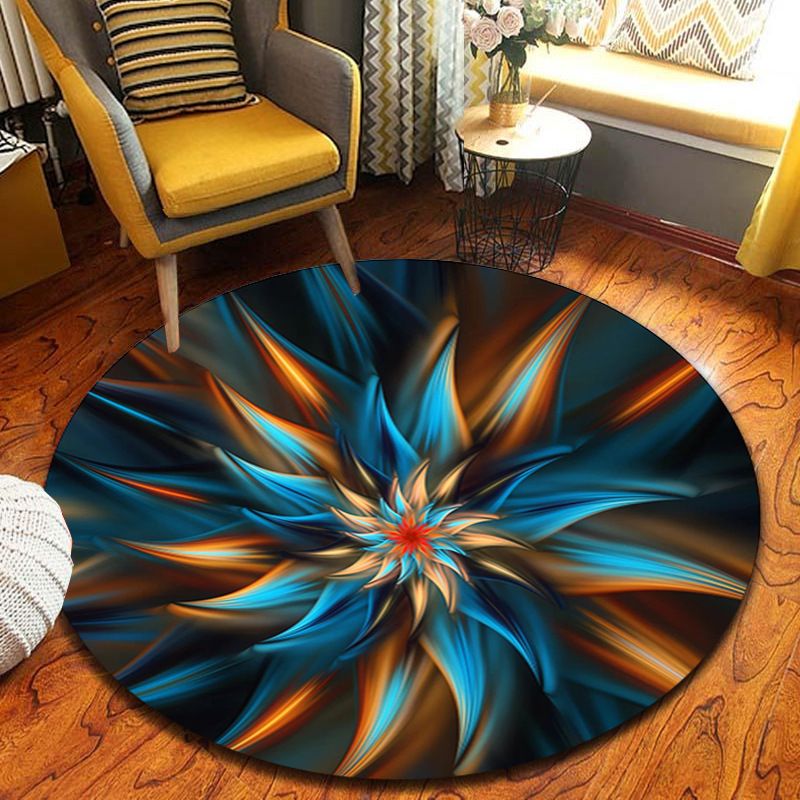Circular 3D visual carpet, coffee table mat, chair mat, living room and bedroom carpet ，Thickened, encrypted, crystal velvet carpet
