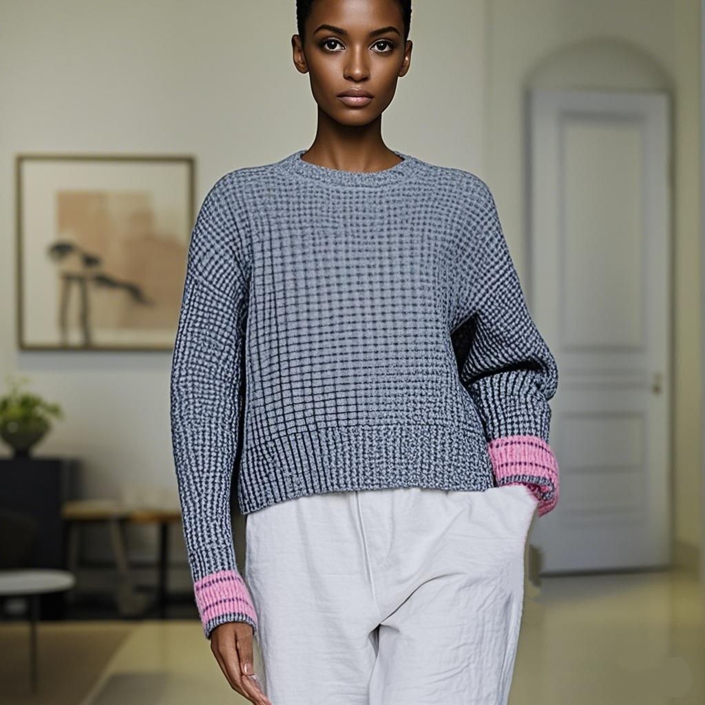 Wool knit Sweater Round Neck Sleeveless Knit Top Women's Sweater