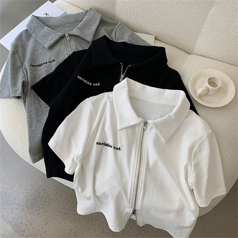 YF6538 Women's t-shirts short sleeve slim fit street-wear T-shirt