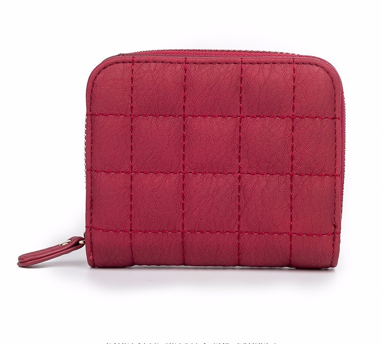 Women Short Wallets PU Leather Female Plaid Purses Card Holder Wallet Fashion Woman Cute Small Zipper Wallet With Coin Purse