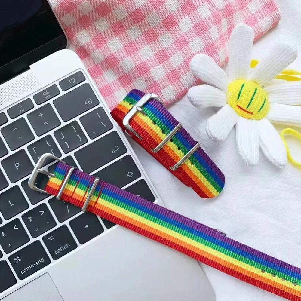 Nylon Rainbow Lesbians Gays Bisexuals Transgender Bracelets Women Girls Braided Men Couple Jewelry Rainbow