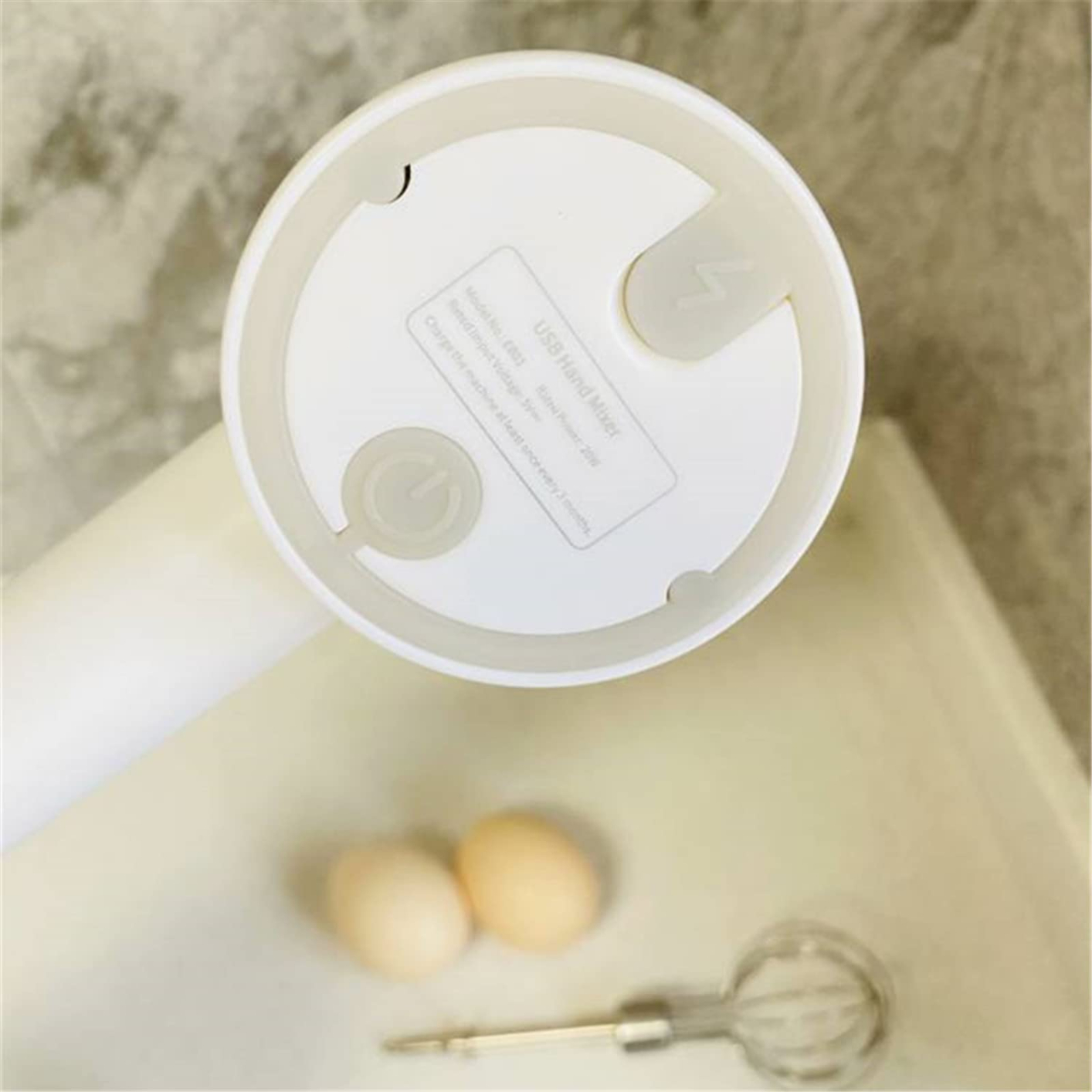 Hand Mixer Electric, USB Charging Cordless Egg Whisk Adjustable