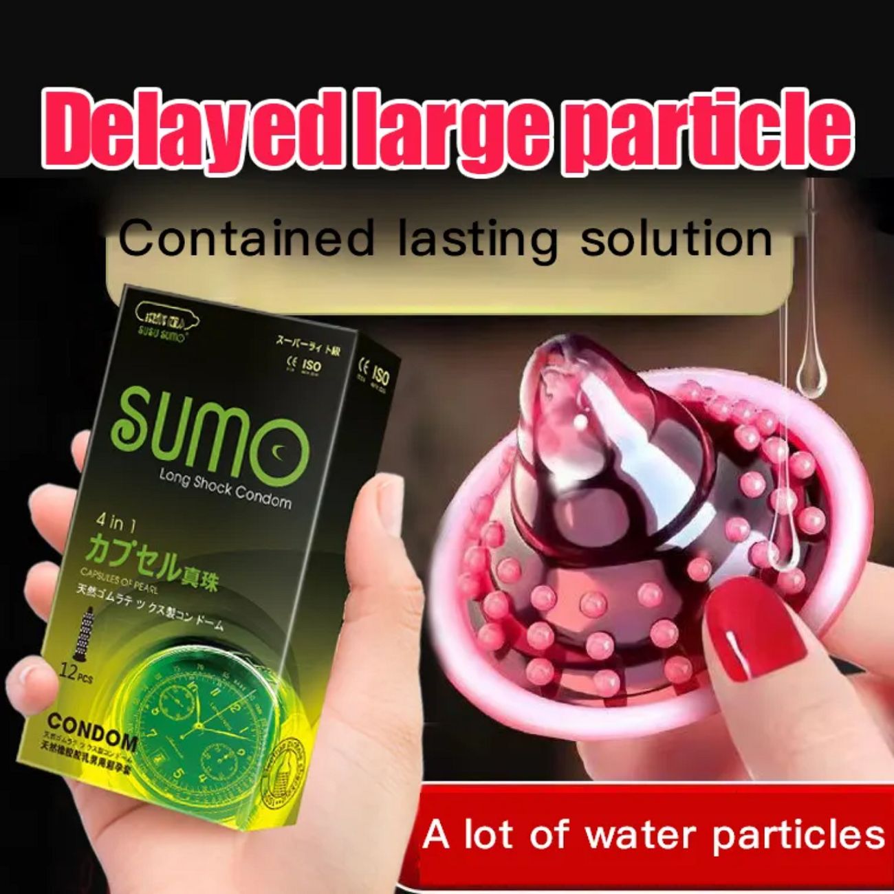 Japanese SUMO, SUSU Long Shock Condoms 12PCS,  4-in-1 Pleasure, Ultra-Thin & Warming Best Price in GH!"