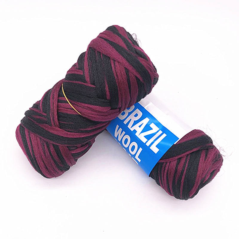 Brazilian Wool Hair 12 Roll Black Acrylic Yarn for African Hair Braiding Sengalese Twisting Jumbo Braids/Crochet Faux Locs/Wraps/Dreadlocks