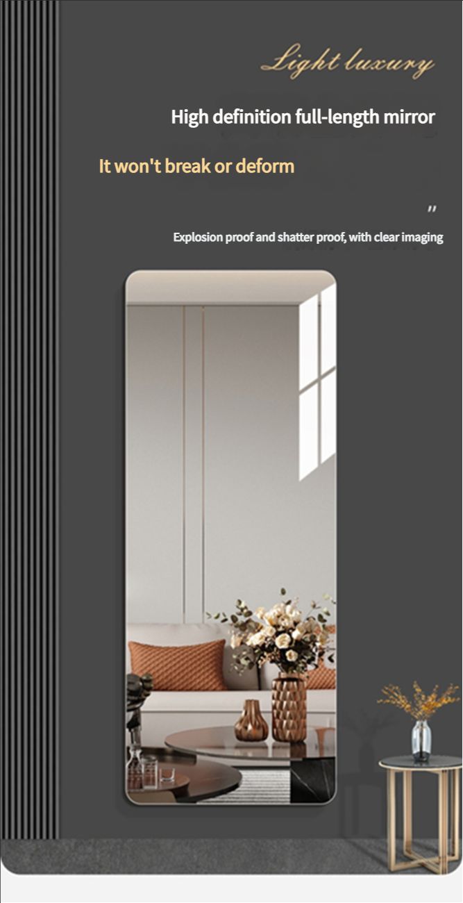 Acrylic mirror, high-definition self-adhesive soft mirror, wall mounted mirror, no deformation, no punching, bedroom, household full body fitting mirror
