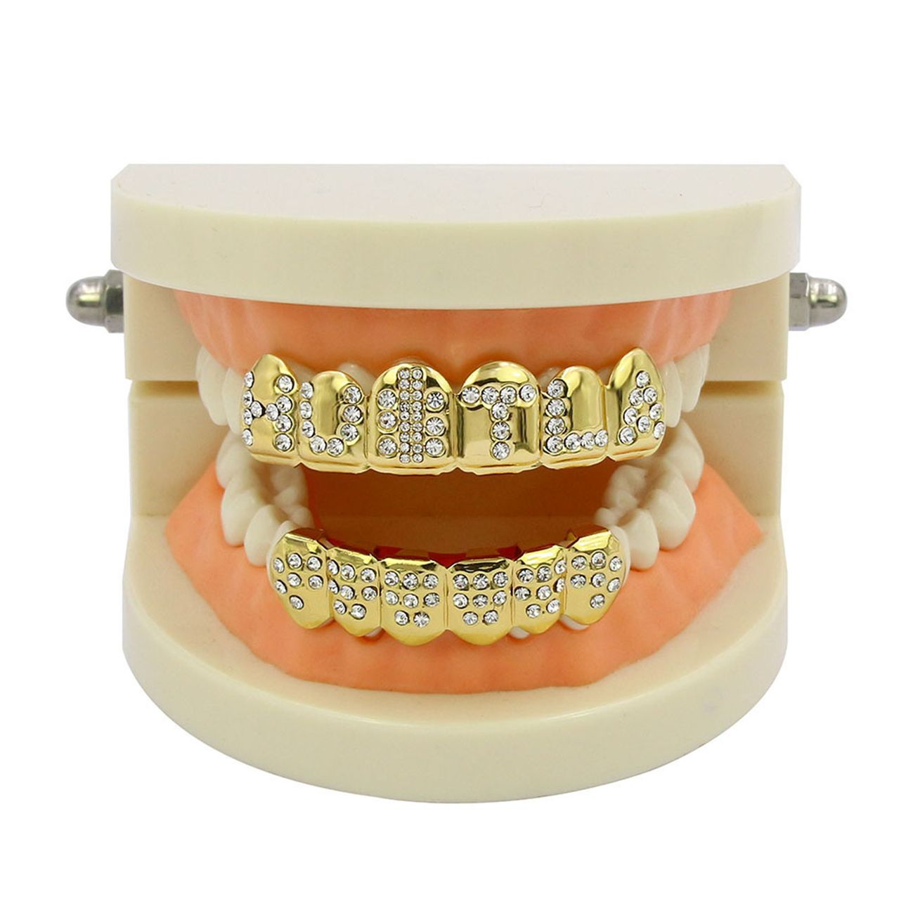 Personalized English letters inlaid with diamonds grillz set - Hip Hop Teeth Jewelry,gold grillz silver grillz rose gold grillz,gold teeth silver teeth rose gold teeth,teeth grillz