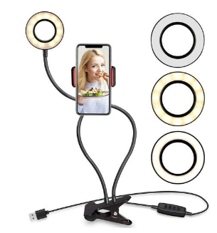 Phone Stand Photography 3 Modes Dimmable LED Selfie Light