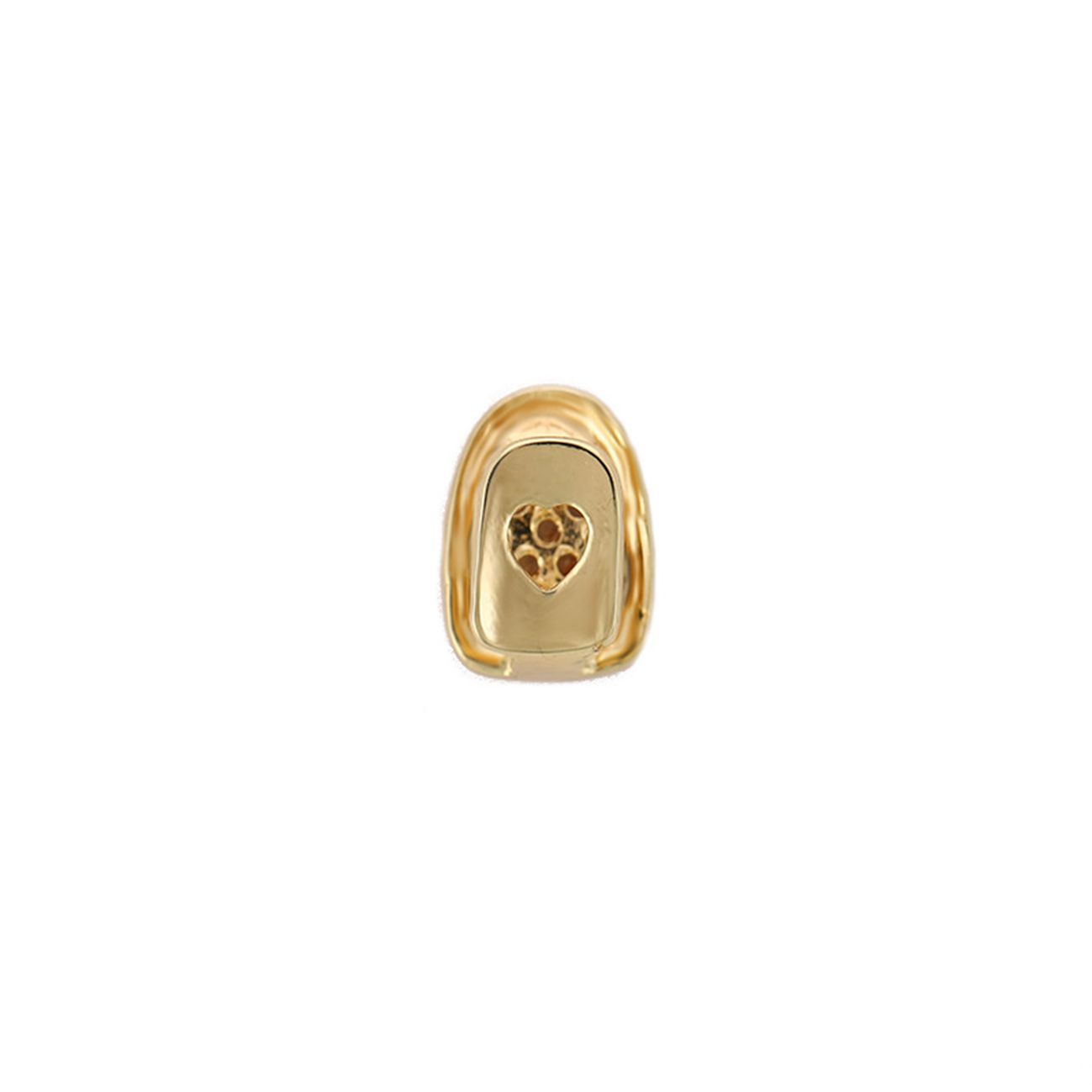 HIPHOP grillz braces single gold/silver inlaid zircon teeth grillz tooth grillz gold teeth silver teeth【Heart inlaid diamond】