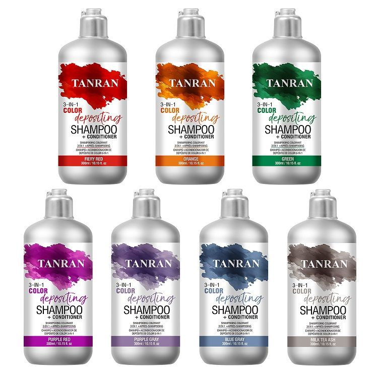 TANRAN 3-in-1 Color Depositing Shampoo + Conditioner 300ml, Hair Color Locking & Enhancing Cleanser, Sulfate-Free Color Protecting Shampoo for Colored Hair, Long-Lasting Vibrancy & Hydration for All Hair Types
