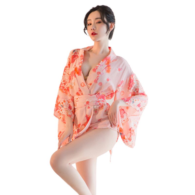 【Sexy Lingerie】Japanese Sakura Bathrobepink