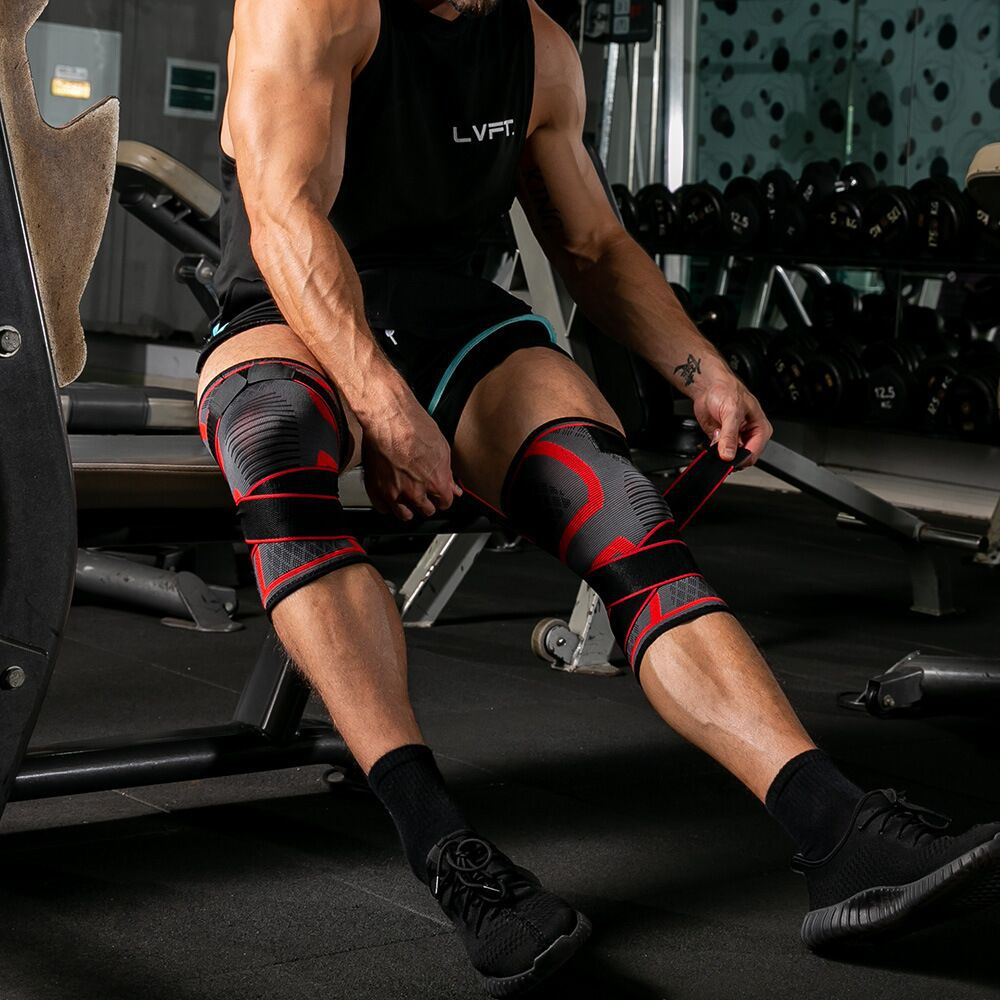 HJ010 1PCS Adjustable Sports Knee Pad Pain Relief Patella Stabilizer Brace Support for Hiking Soccer Basketball Running Sport