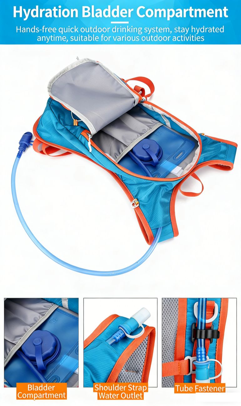 12L Lightweight Hydration Backpack, Breathable Outdoor Cycling Hiking Daypack, Portable Running Marathon Hydration Vest for Biking, Trekking and Travel