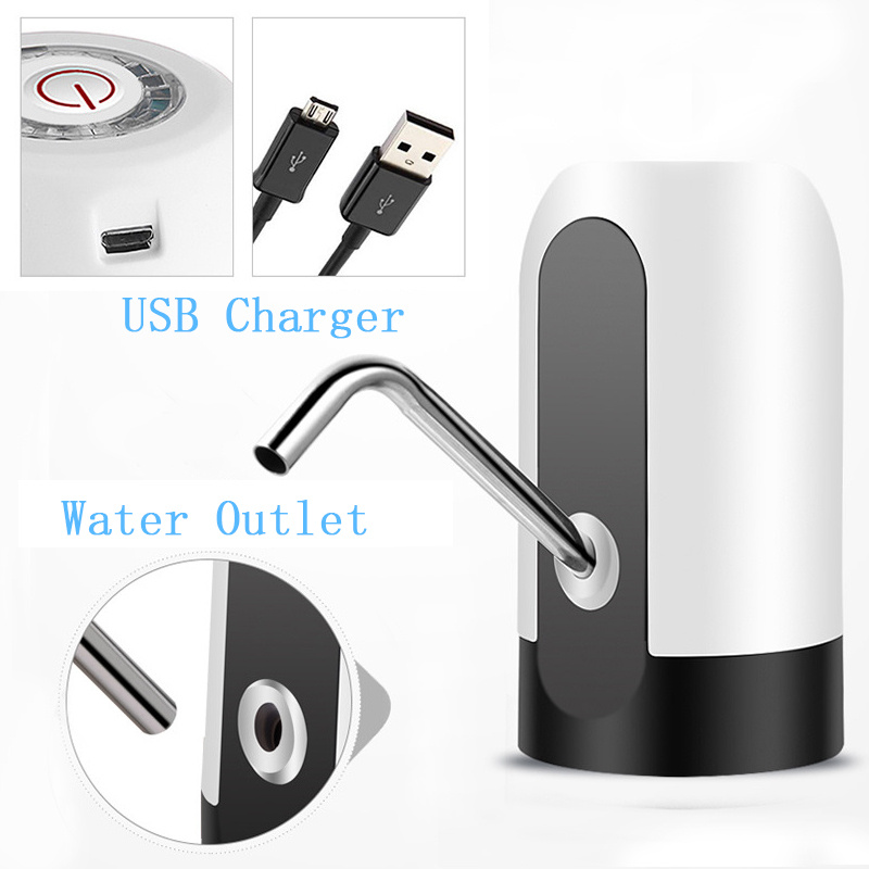 Water Pump Water Diapenser Water Pump Wireless USB Rechargeable Kitchen Appliances Black