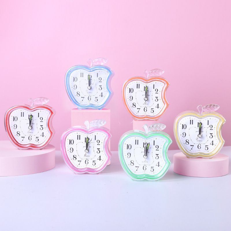 8808 Creative Apple Student Simple Alarm Clock Cute Cartoon Men and Women Mute Small Clock
