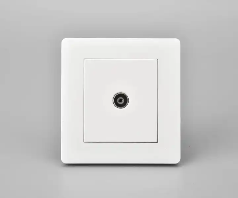 Single Aerial 1 Gang Coaxial Socket Wall Face Plate 3A TV Outlet